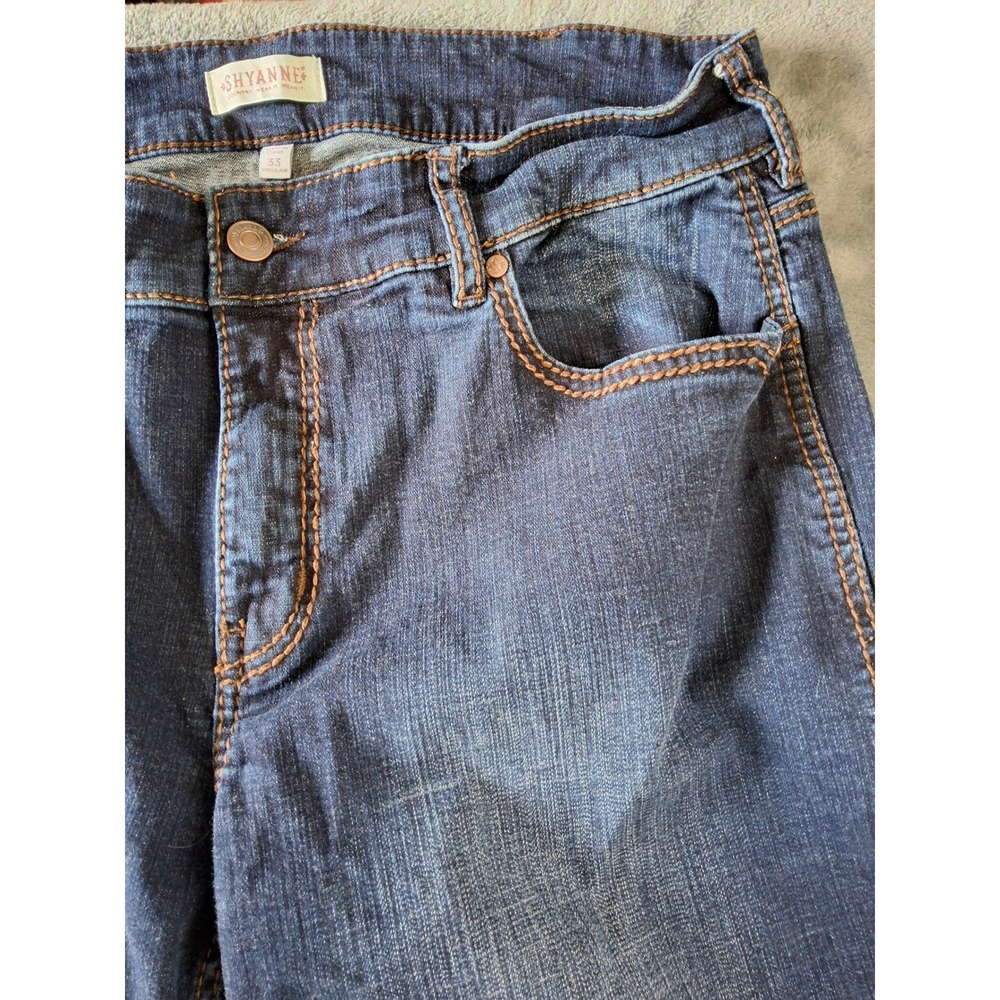 Shyanne Womens Bootcut Jeans Dark Wash Contrast Stitch Size 33 x 34L - Picture 3 of 12